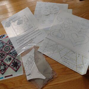 Vintage Quilt Sewing Pattern and Templates AS IS